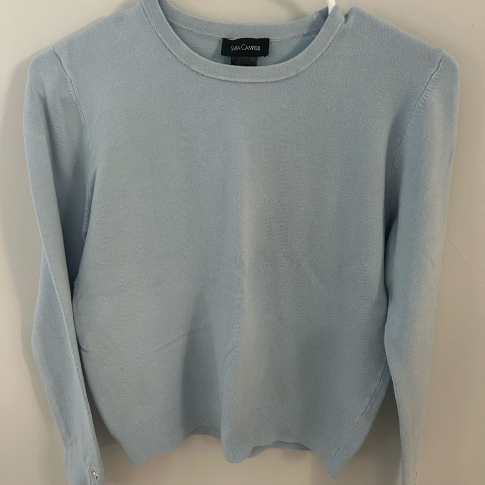Sara Campbell Light Blue Knit Top